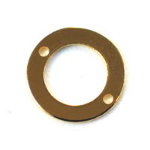 Metal 10mm flat rng 2/hole gold 100p