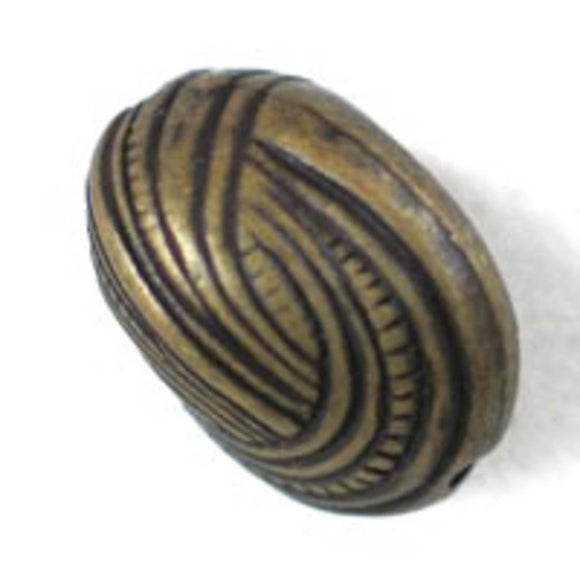 Metal 12x10mm oval plas shel Ant brs 50p