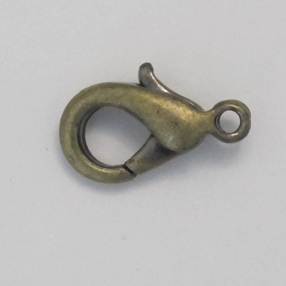Metal 13mm parrot clasp Ant brass 50pcs