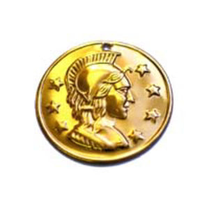 Metal 16mm coin head & 7stars gld 100pcs NFD