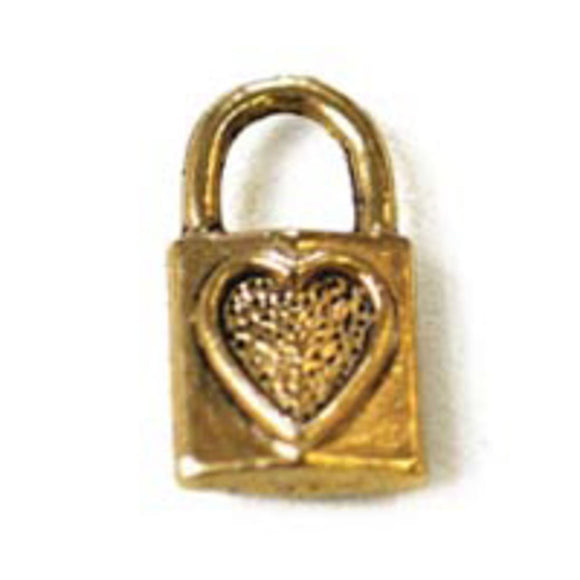 Metal 16x9mm heart locket antq gold 50pc