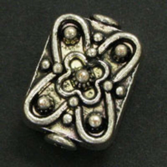 Metal 16x12 rect/lip deco antiq silver 8