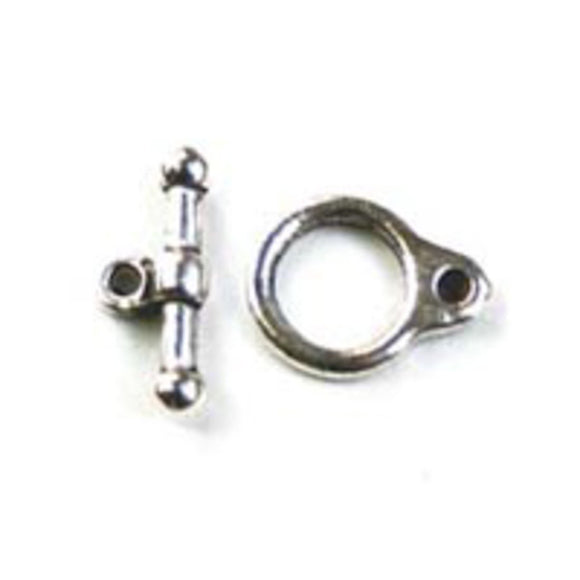 Metal 17x12mm fob a/silver 12prs NFD