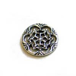 Metal 18mm ornate coin a/silver 24pcs