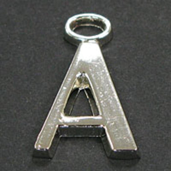 Metal 18mm silver LETTER A 6p