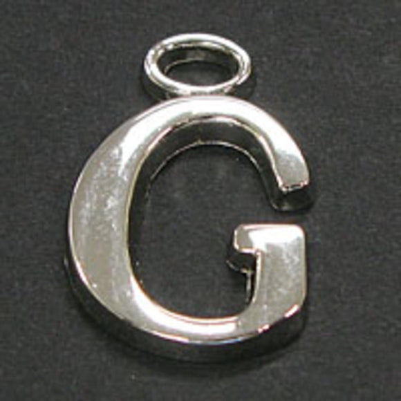 Metal 18mm silver LETTER G 8p