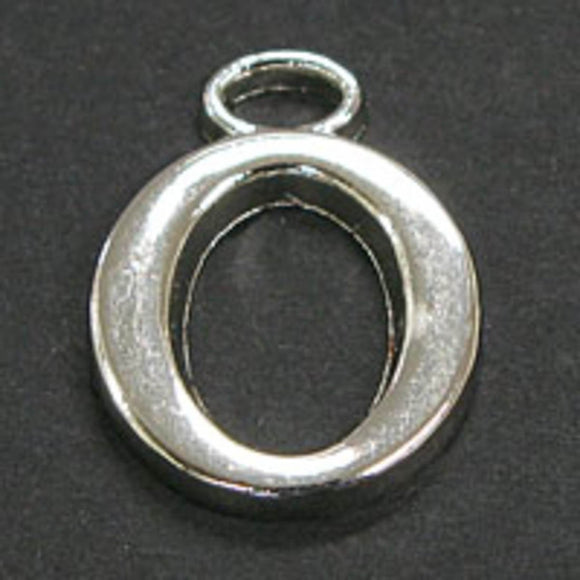 Metal 18mm silver LETTER O 10p