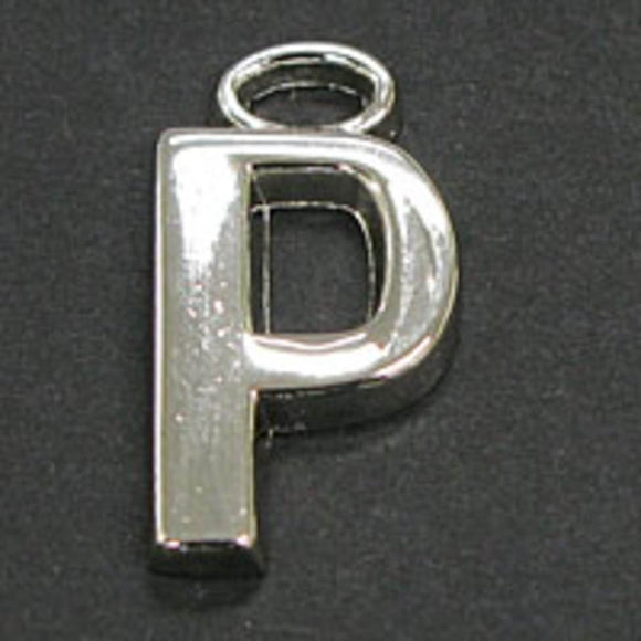 Metal 18mm silver LETTER P 8p