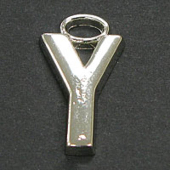 Metal 18mm silver LETTER Y 8p