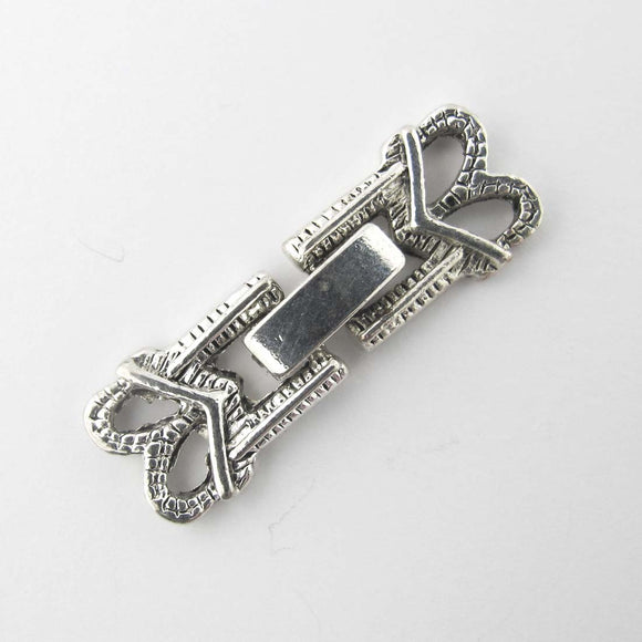 Metal 28x10mm 2 row clasp NF NKL 4pcs