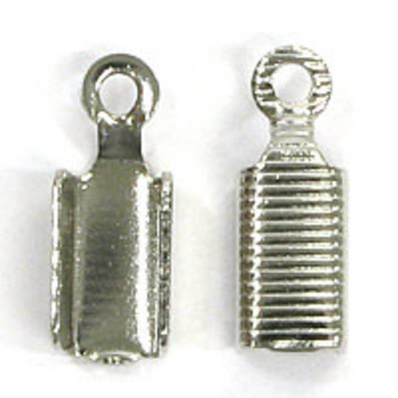 Metal 13x5 leather end silver 50pcs