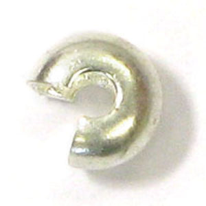 Metal 3mm crimp cover silver 100pcs