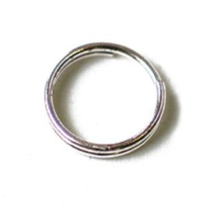 metal 8mm split ring silver 30 pc