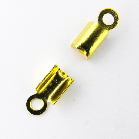 Metal 9x4 leather end gold 100pcs