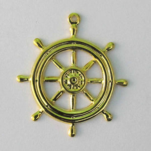 Metal casting 27mm ships wheel gold 12pc