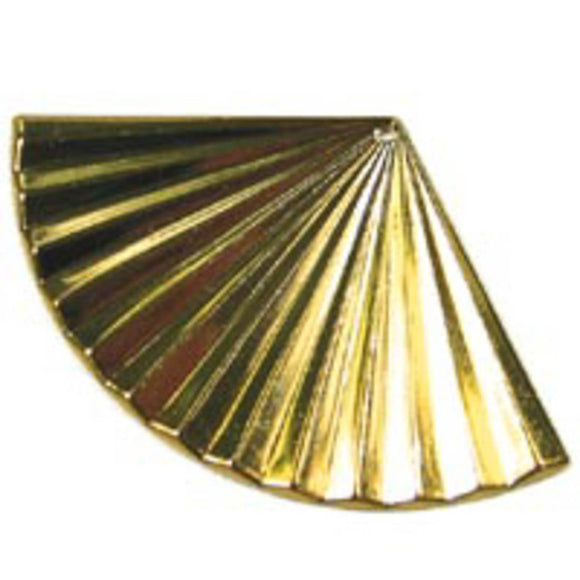 Metal casting 35x55mm rippld fan gold 4p