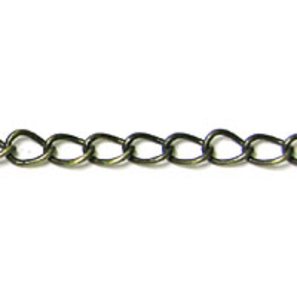 Metal chain 4x3 curblink Ant brass 25m