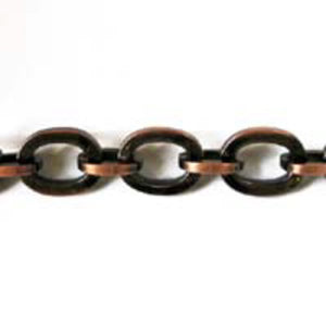 Metal chain 16x13mm oval antq copp 10mtr
