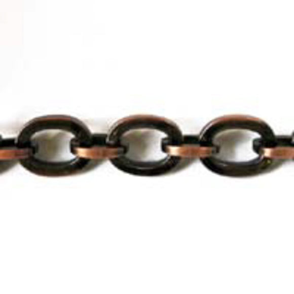 Metal chain 16x13mm oval antq copp 5mtr