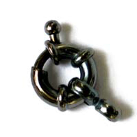 Metal 9mm ornate bolt ring black 12pcs