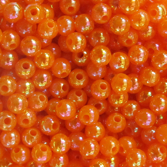 Plas 4mm rnd opaque orange 20grams 700+
