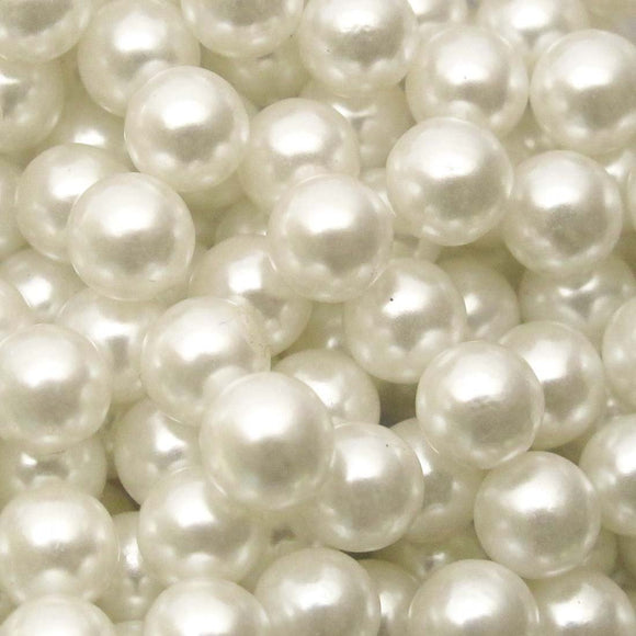 Plas 5mm rnd pearl NO HOLES ivory 500pcs