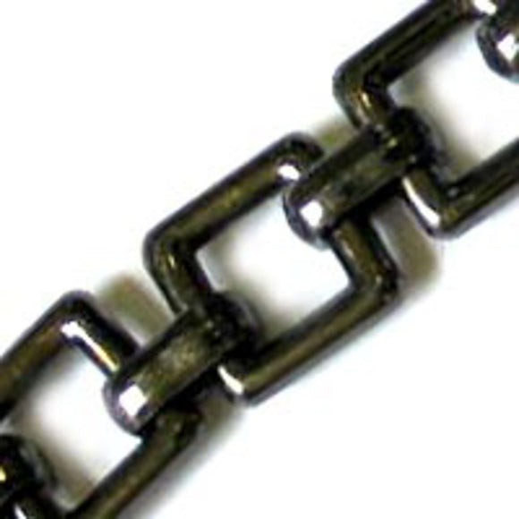 Metal chain 10mm flat sqaure black 5mt