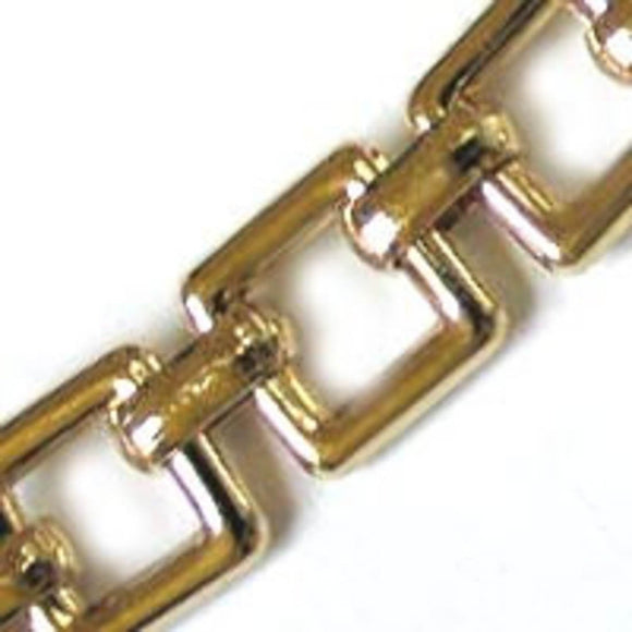 Metal chain 10mm flat square gold 1mt
