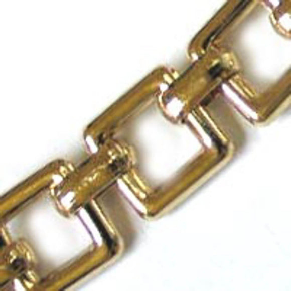 Metal chain 10mm flat square gold 5mt