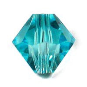 Austrian Crystals 6mm 5328 blue zircon 20p