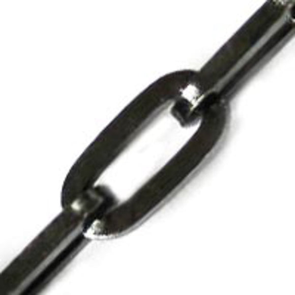 Metal chain 17x8mm rectgle oval black 5m
