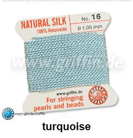 silk thread turquoise no0 0.30mm 2metres