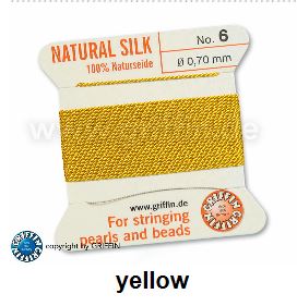 silk thread yellow no10 0.90mm 2metres NFD